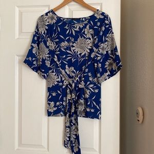 Stitch Fix West Kei blue shirt with Fabric tie size L Brand New never worn